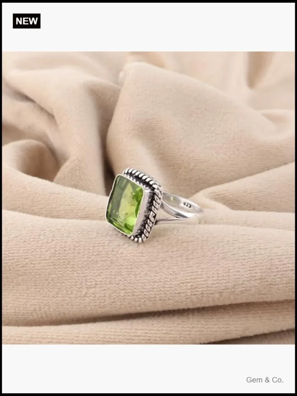 Handmade Bohemian Statement Ring, Bezel Set Oxidized Sterling Silver